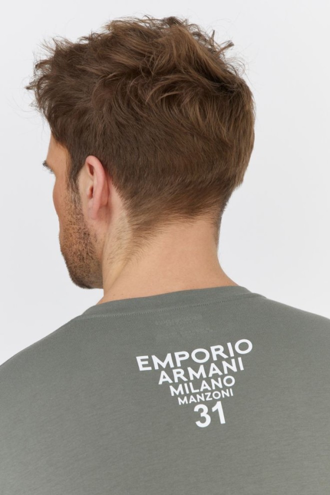 EMPORIO ARMANI Green bărbați logo cu mânecă lungă