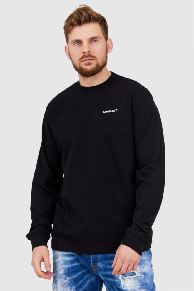 OFF-WHITE Black men's longsleeve with back print