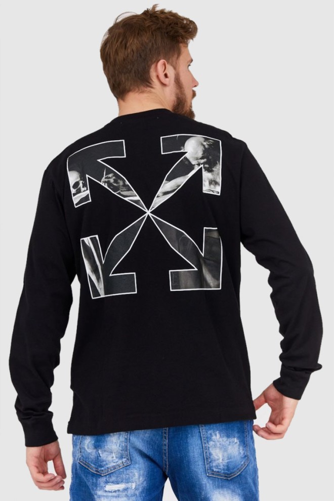 OFF-WHITE Black men's longsleeve with back print