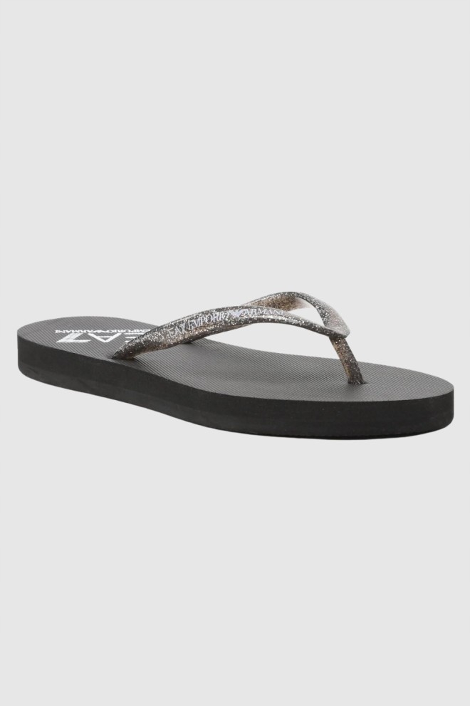 EA7 Black flip flops