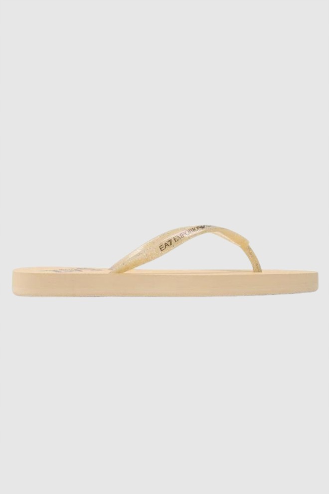 EA7 Gold flip flops