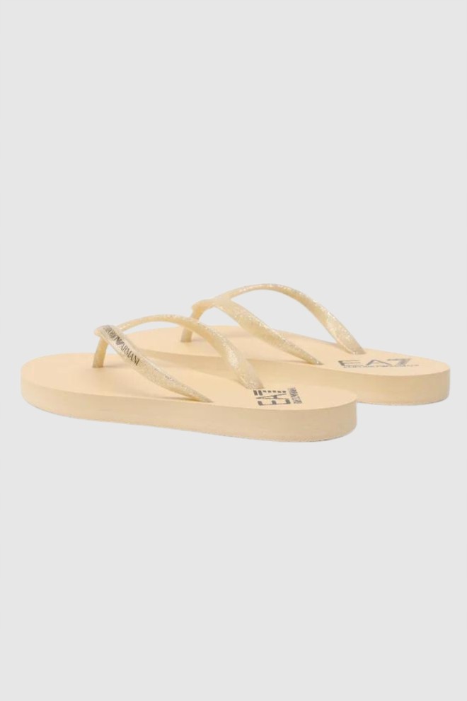 EA7 Gold flip flops