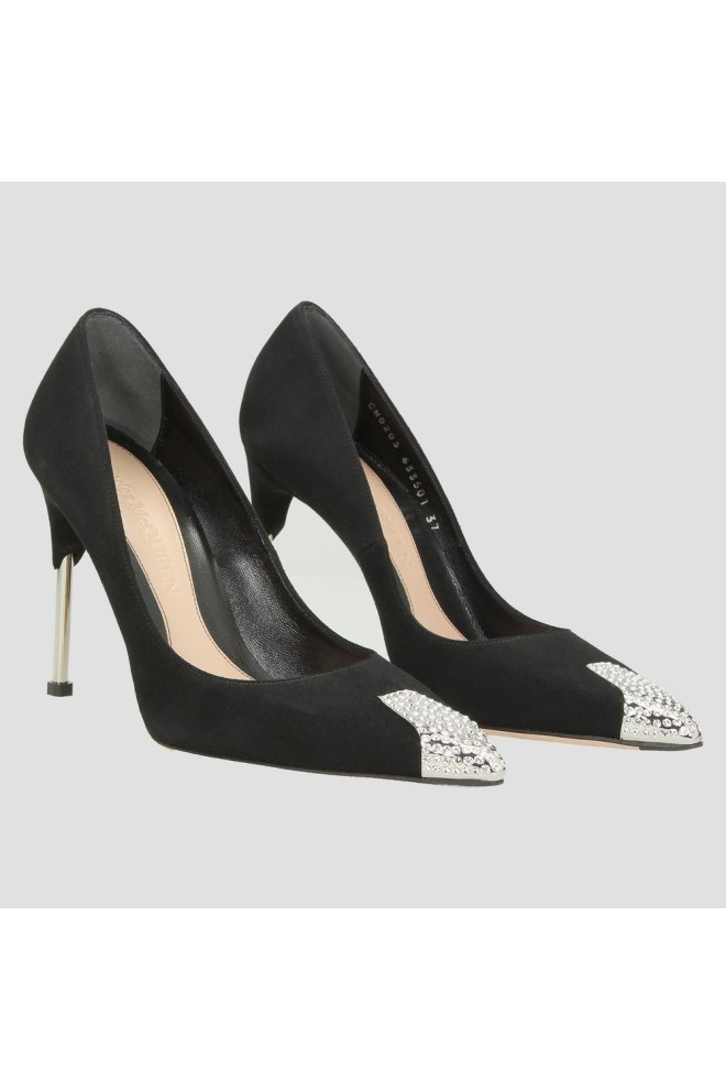 ALEXANDER MCQUEEN Black suede stilettos