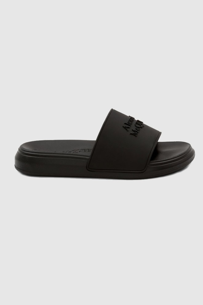 ALEXANDER MCQUEEN Black men's flip-flops with logo