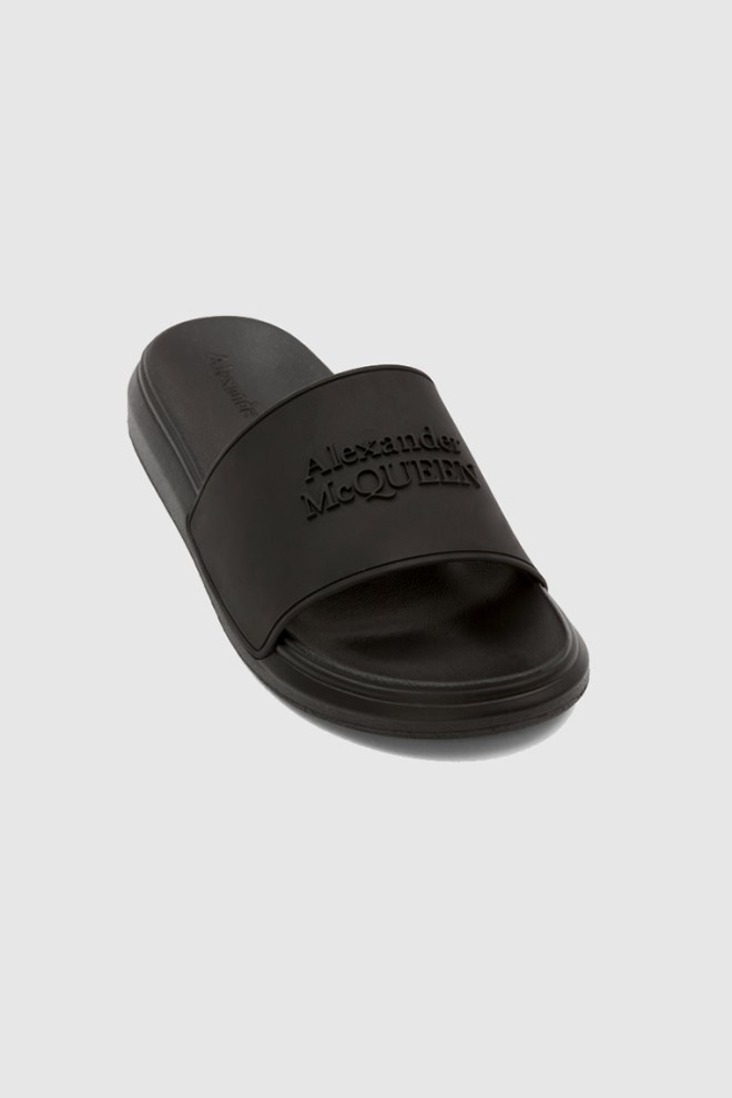 ALEXANDER MCQUEEN Black men's flip-flops with logo