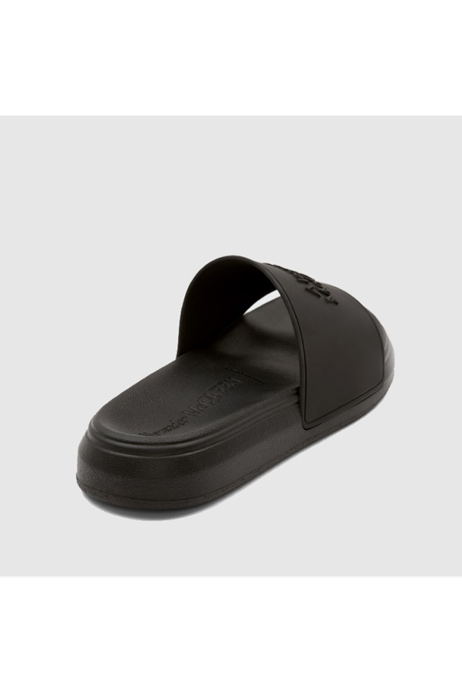 ALEXANDER MCQUEEN Black men's flip-flops with logo