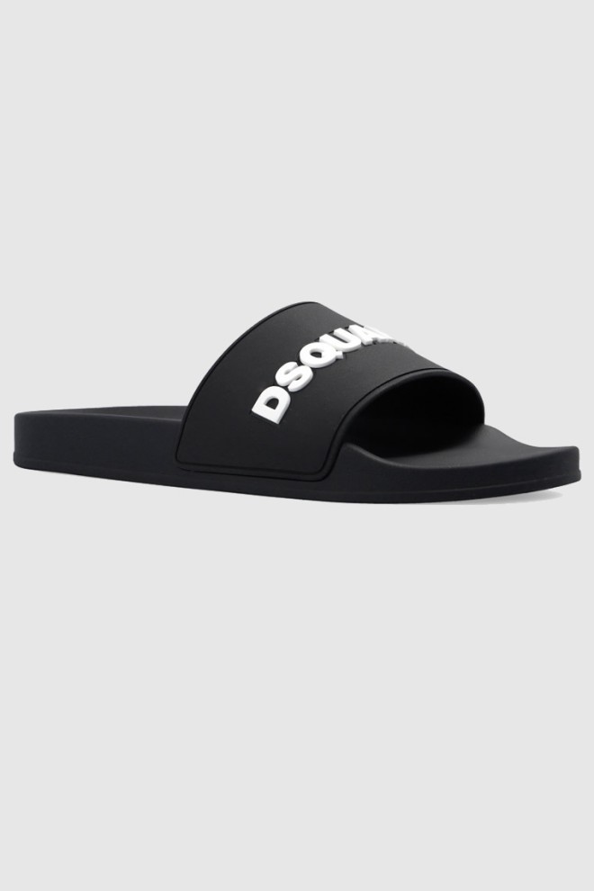 DSQUARED2 Flip-flops negru pentru bărbați cu logo
