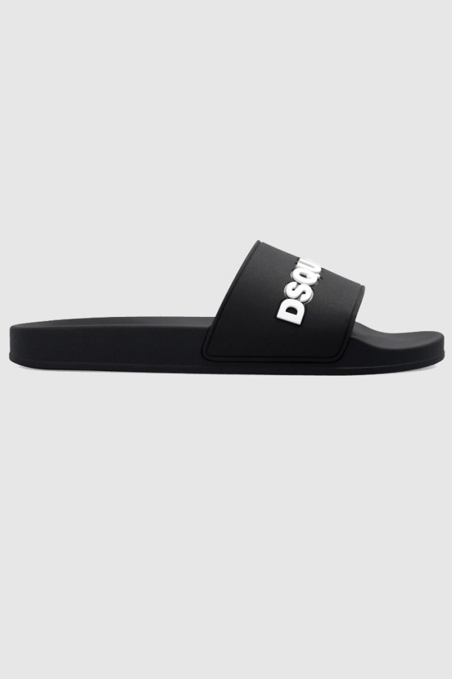 DSQUARED2 Flip-flops negru pentru bărbați cu logo