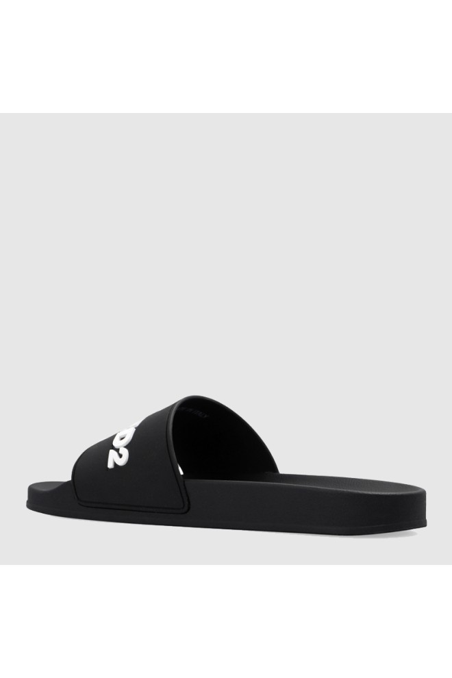 DSQUARED2 Flip-flops negru pentru bărbați cu logo