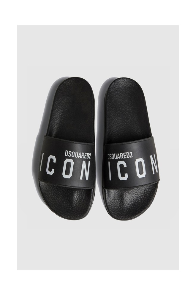 DSQUARED2 Black men's icon flip-flops