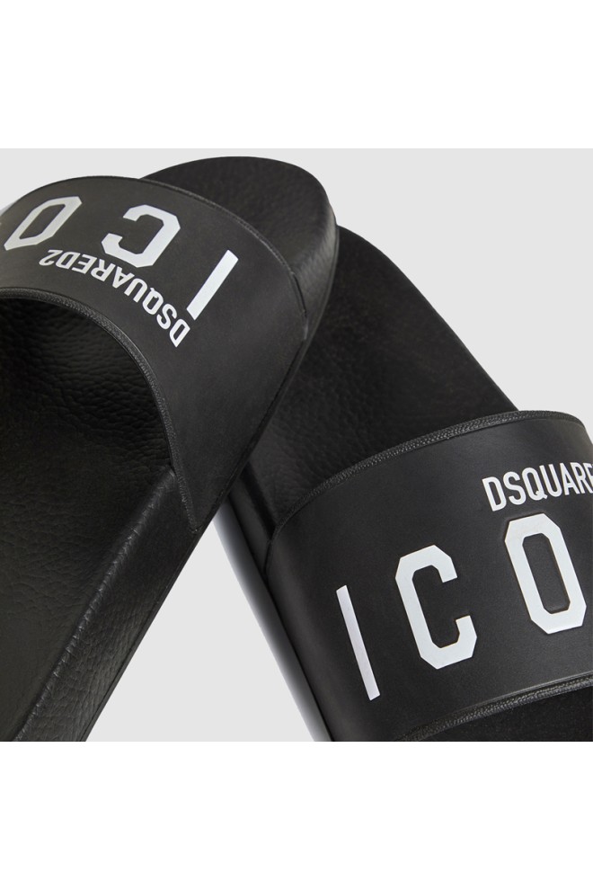 DSQUARED2 Black men's icon flip-flops