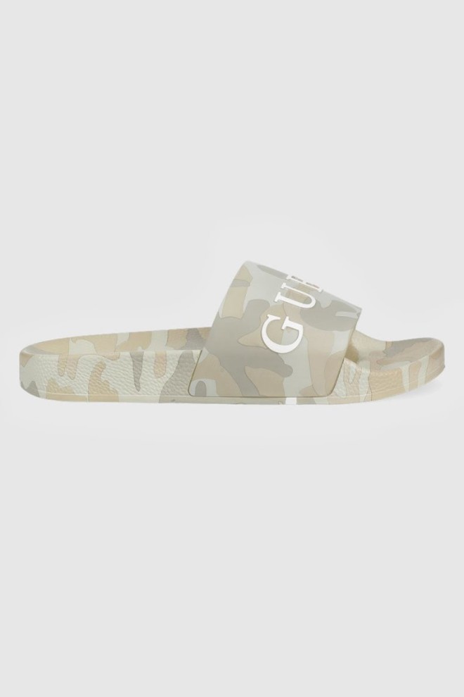 Flip-flops bărbați GUESS Beige cu model moro