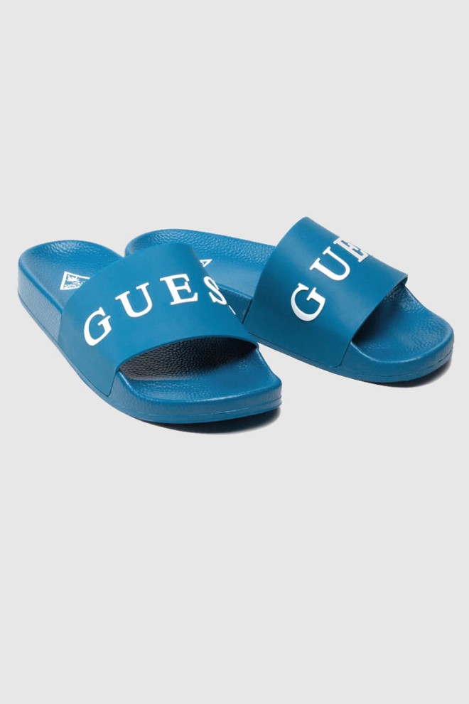 GUESS Blue men's flip-flops with white logo