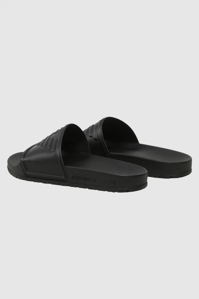 EMPORIO ARMANI Black logo flip-flops