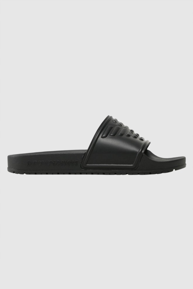 EMPORIO ARMANI Black logo flip-flops