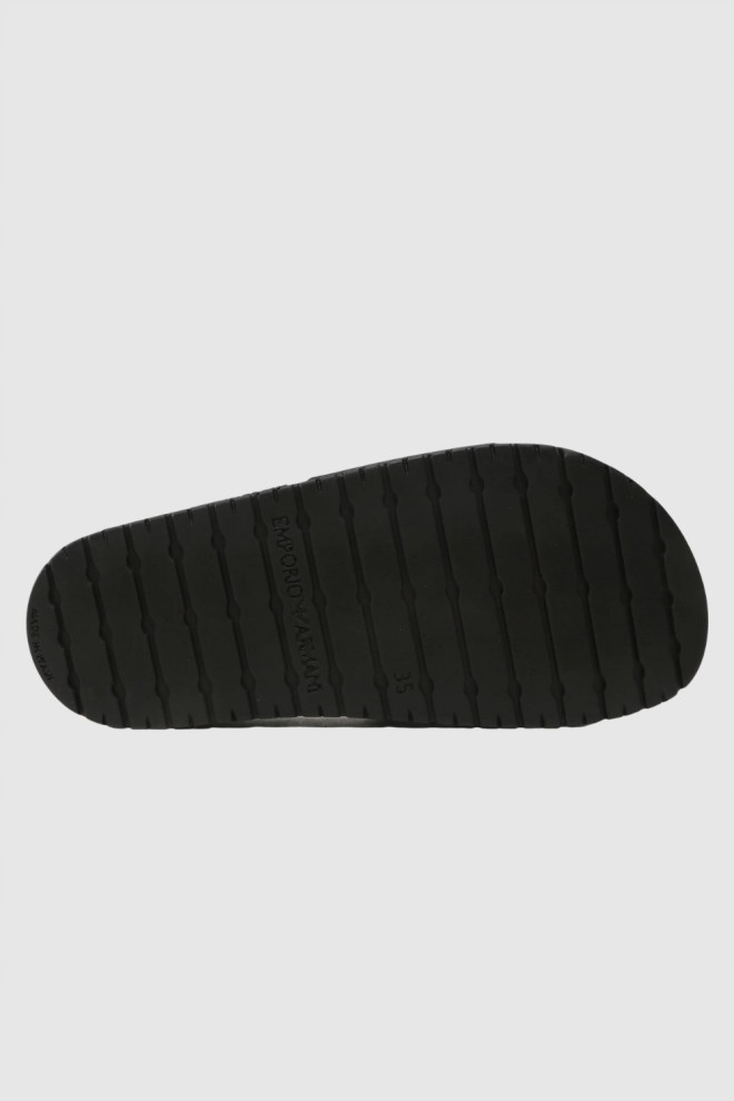 EMPORIO ARMANI Black logo flip-flops