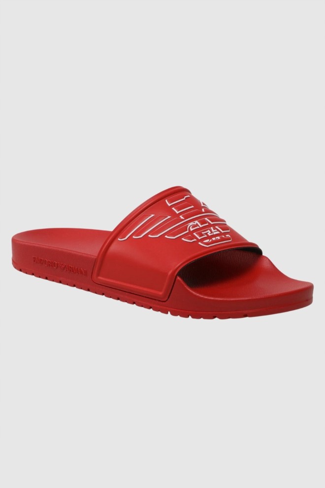 EMPORIO ARMANI logo red flip-flops