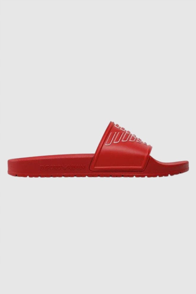 EMPORIO ARMANI logo red flip-flops