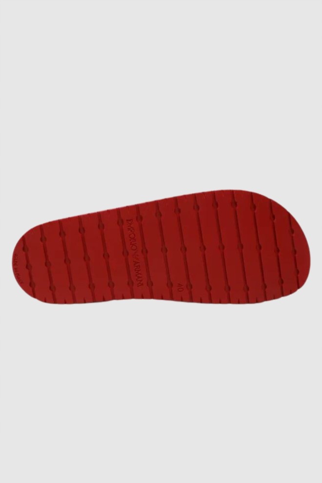 EMPORIO ARMANI logo red flip-flops