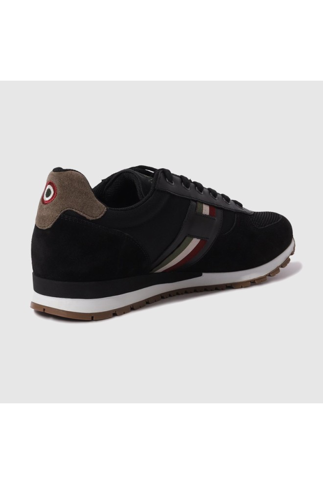 AERONAUTICA MILITARE Black leather men's sneakers