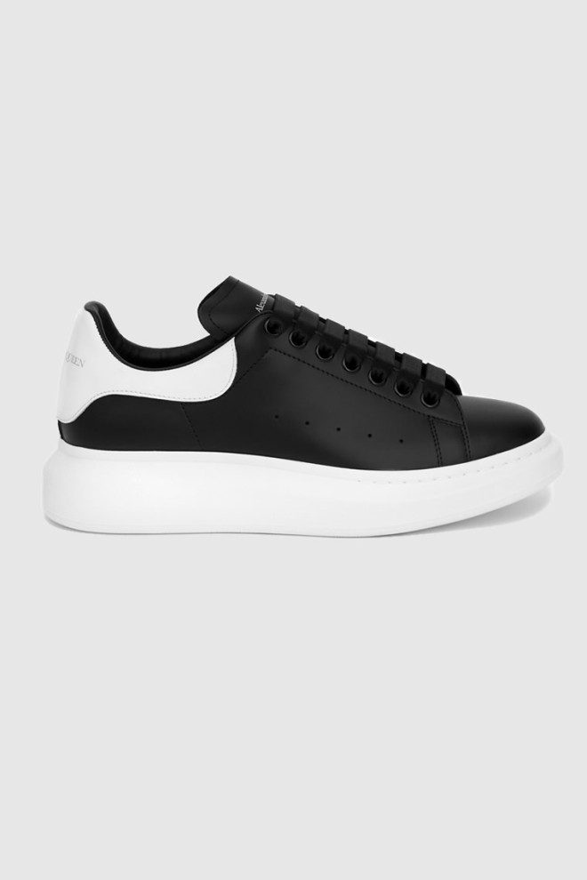 ALEXANDER MCQUEEN Black men's sneakers with white stretch