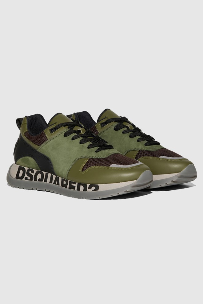 DSQUARED2 Green sneakers with logo on sole