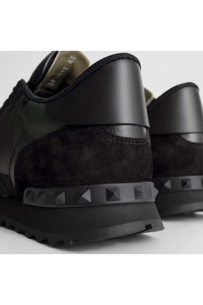 VALENTINO GARAVANI Adidași rockrunner negri în camuflaj kaki