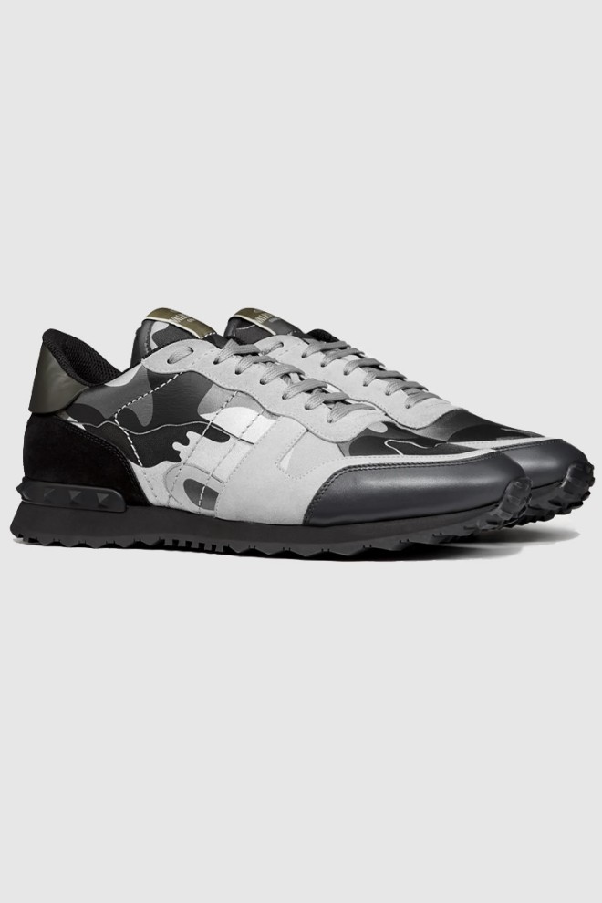 VALENTINO Garavani rockrunner sneakers in camouflage grey