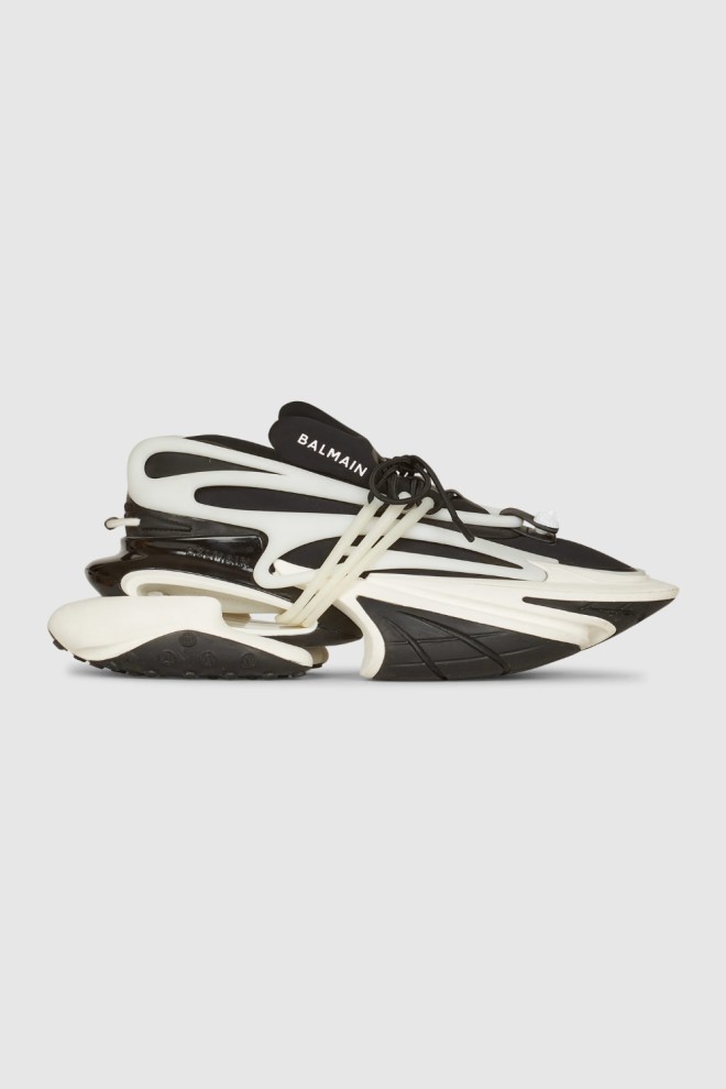 BALMAIN Black and white Unicorn men's sneakers