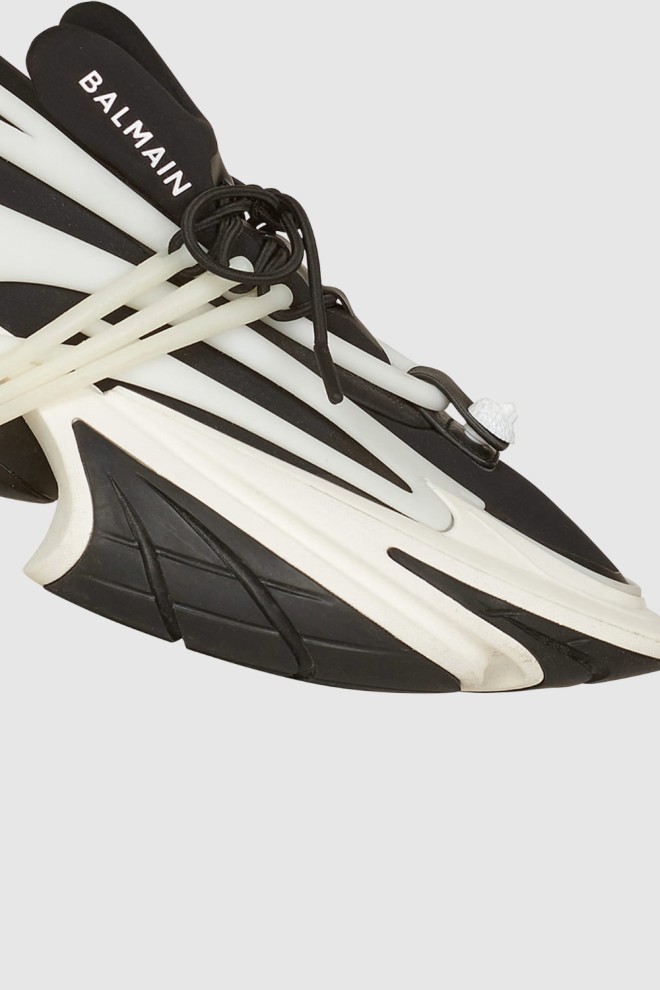 BALMAIN Black and white Unicorn men's sneakers