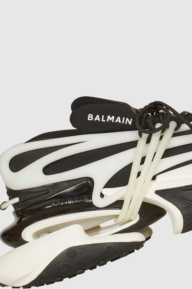 BALMAIN Black and white Unicorn men's sneakers