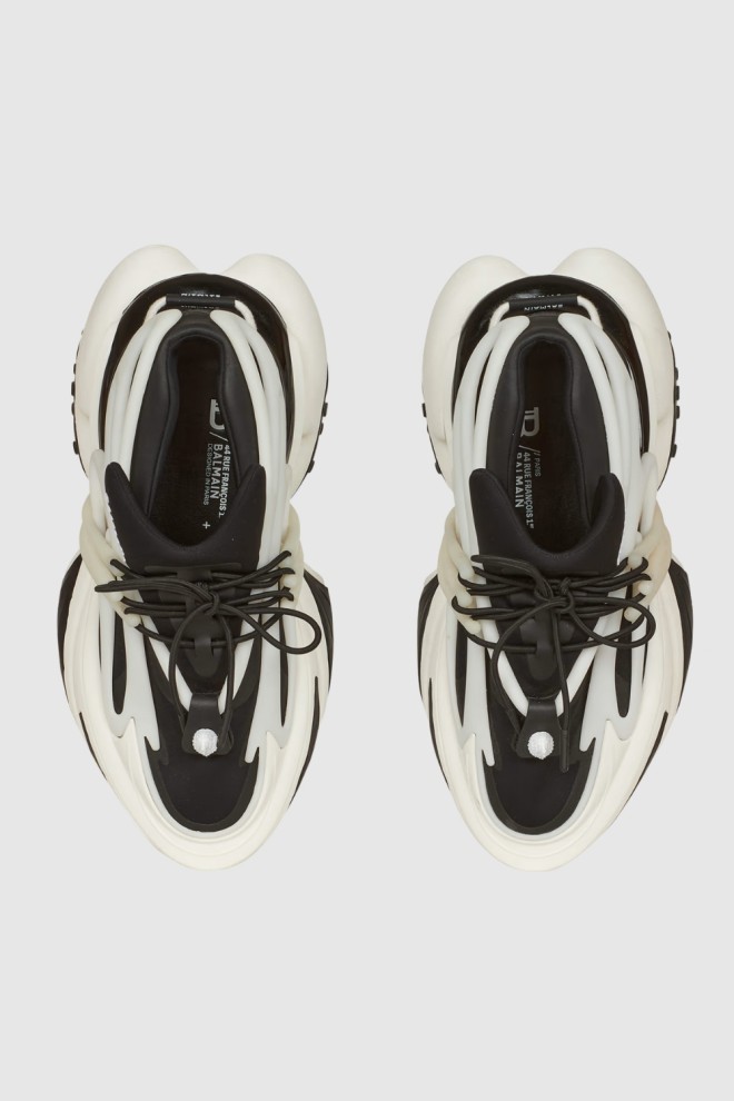 BALMAIN Black and white Unicorn men's sneakers