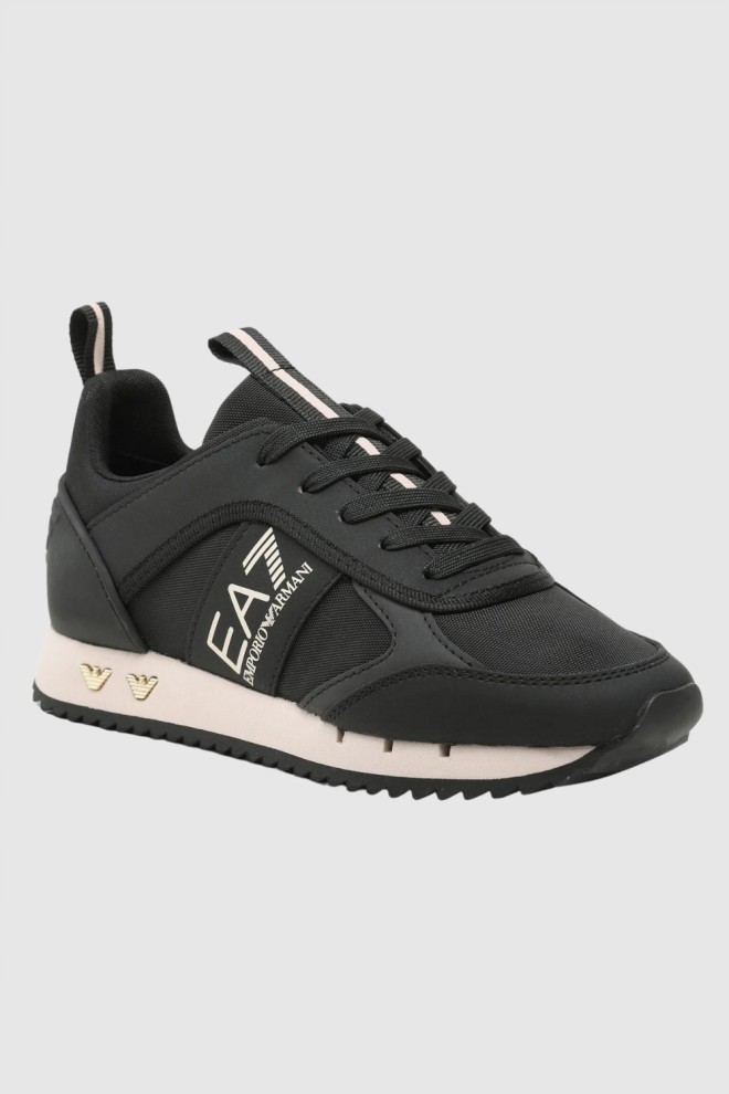 EA7 Black sneakers with beige sole