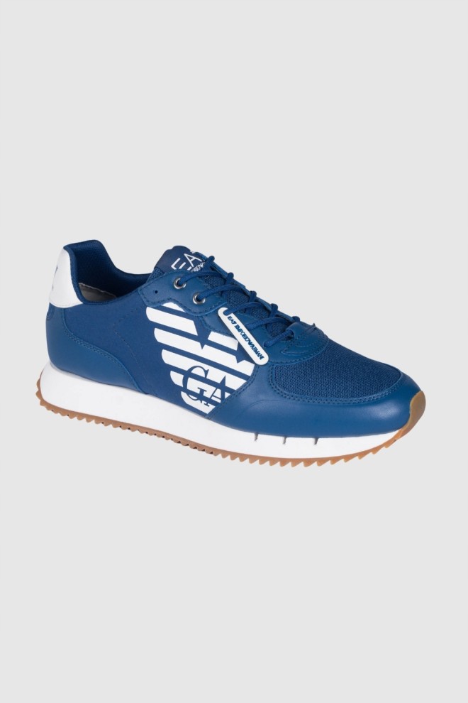 EA7 Blue sneakers with white sole