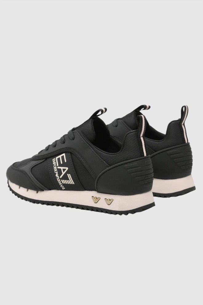 EA7 Black sneakers with beige sole