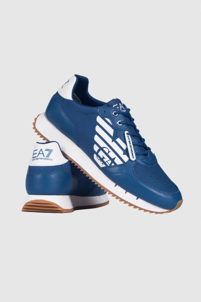 EA7 Blue sneakers with white sole