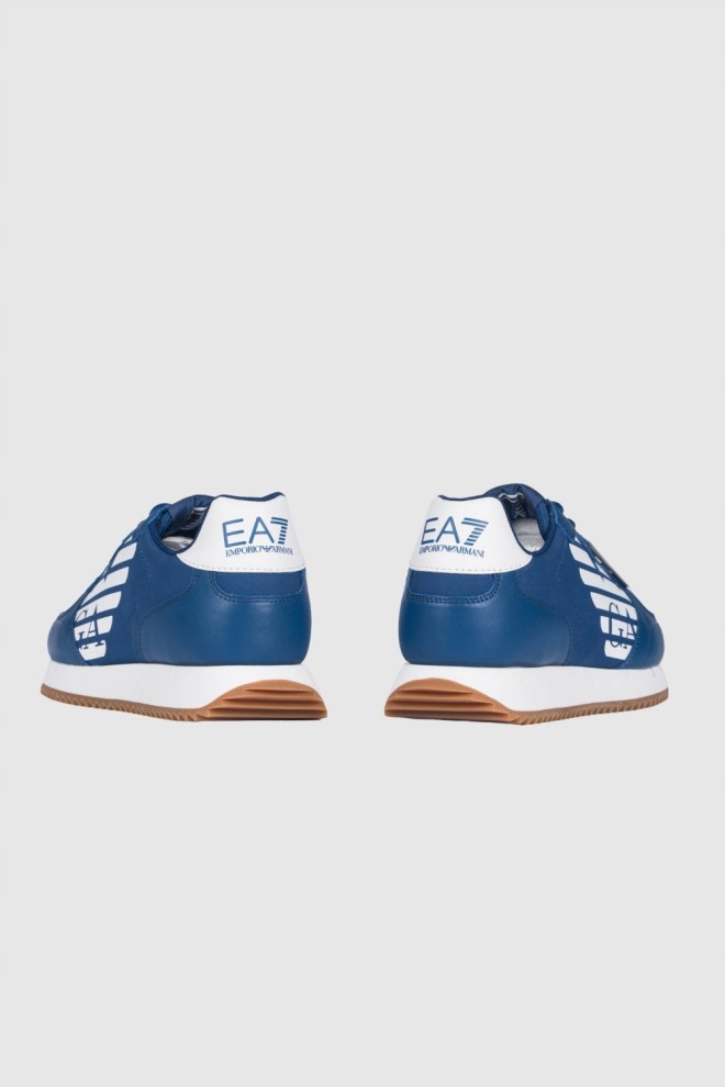 EA7 Blue sneakers with white sole