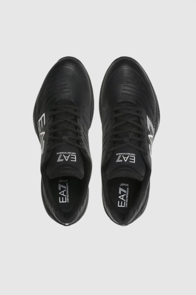 EA7 Black men's sneakers with white logo