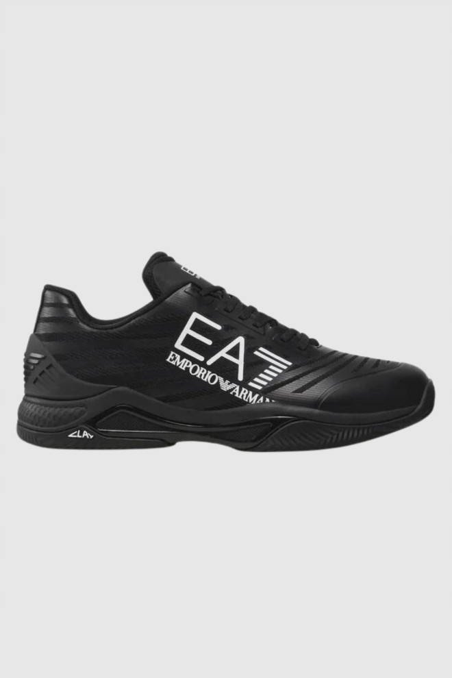 EA7 Black men's sneakers with white logo