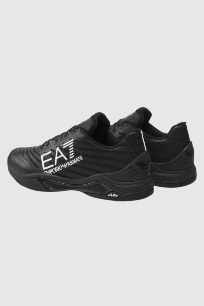 EA7 Black men's sneakers with white logo