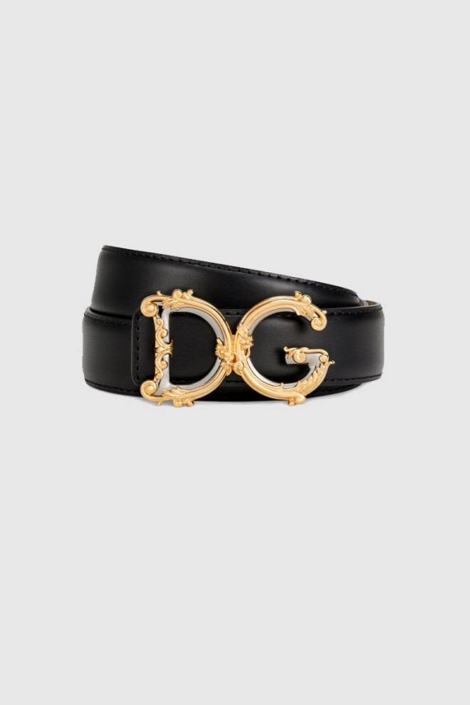 DOLCE & GABBANA Black women's belt with baroque buckle