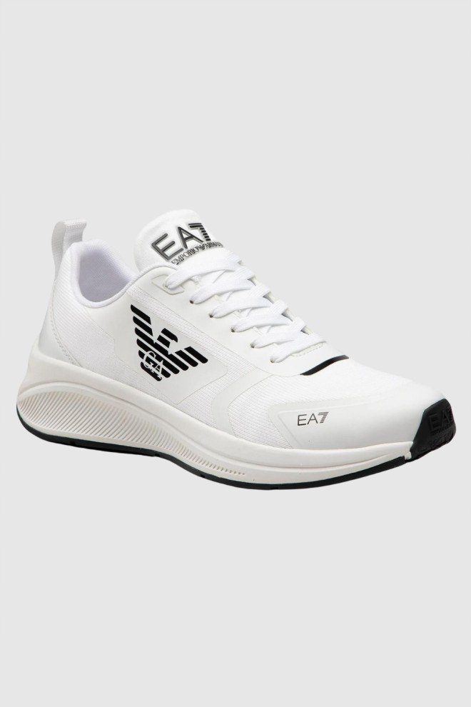 EA7 Adidași albi cu talpă neagră