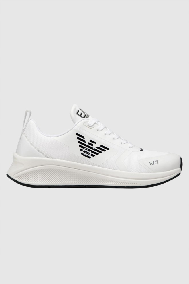 EA7 White sneakers with black sole