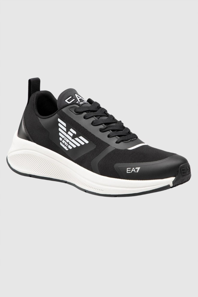 EA7 Black sneakers with white logo