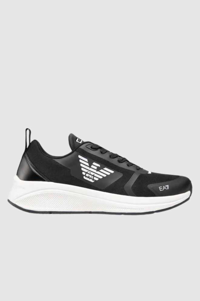 EA7 Black sneakers with white logo