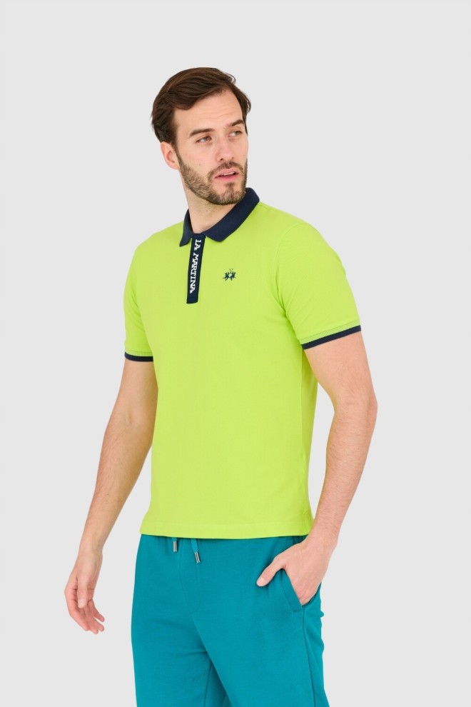 LA MARTINA Tricou polo verde pentru bărbați