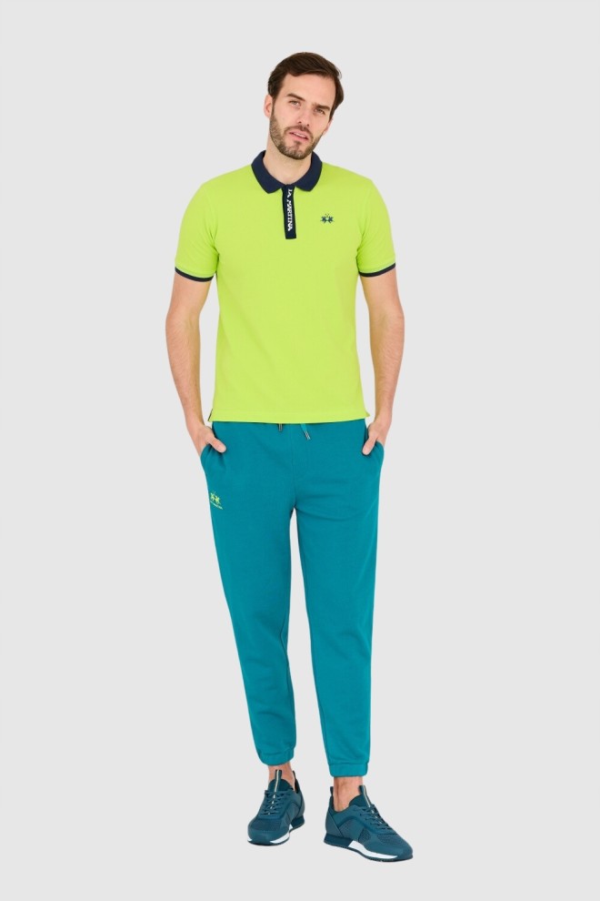 LA MARTINA Tricou polo verde pentru bărbați