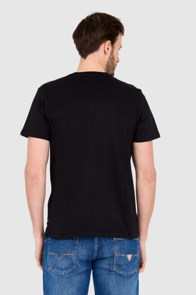 GUESS Bumbac negru bărbați slim fit T-shirt