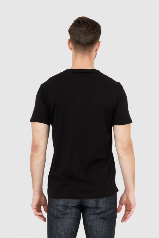 ARMANI EXCHANGE Czarny t-shirt męski ze srebrnym logo