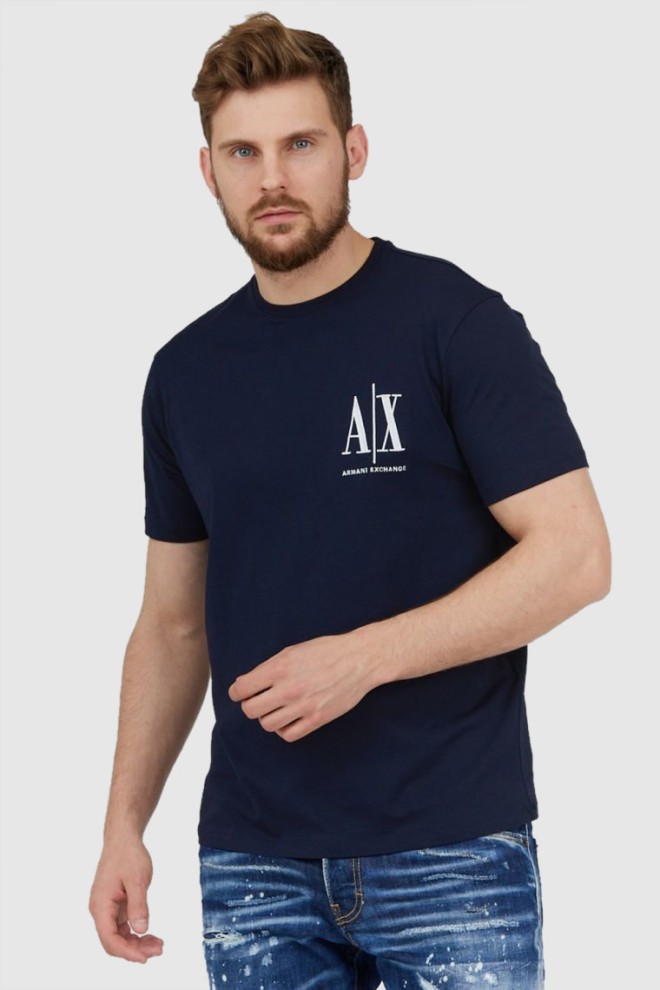 ARMANI EXCHANGE Navy blue men's t-shirt with embroidered logo